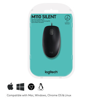 Logitech B110 Silent Optical USB Zwart Retail