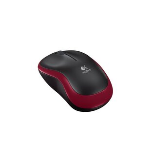 Logitech M185 Optical USB Rood-Zwart Retail Wireless