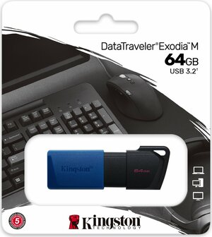 USB 3.2 FD 64GB Kingston DataTraveler Exodia M Zw-Bl