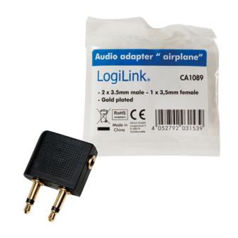 Adapter vliegtuig jack 1x  1x 3,5 mini jack LogiLink