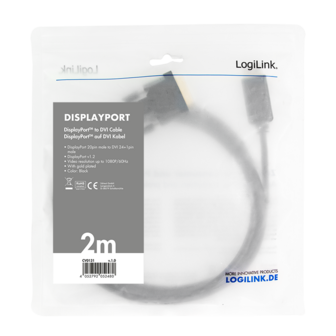 DisplayPort 1.2 --&gt; DVI-D 2.00m LogiLink