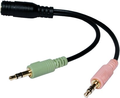 Audio Adapter 3.5 mm (F) -&gt; 2x 3.5 mm (M) LogiLink
