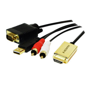 HDMI (M) --&gt; VGA / Audio / USB2.0 2.00m LogiLink