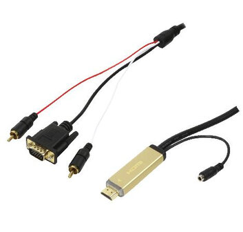 HDMI (M) --&gt; VGA / Audio / USB2.0 2.00m LogiLink