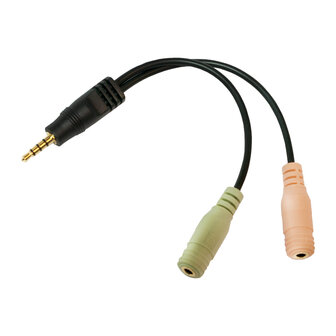 Audio Adapter 3.5 mm (M) -&gt; 2x 3.5 mm (F) LogiLink