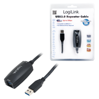 USB 3.0 A --> A 5.00m Verlenging LogiLink + versterker