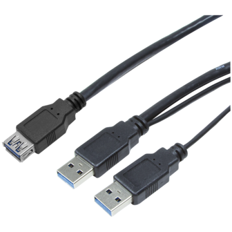USB 3.0 2xA --> A 0.30m Verlenging LogiLink
