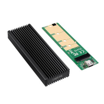 M.2 PCIe NVMe Logilink SSD-behuizing USB-C / Zwart