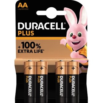 Duracell Plus Extra Life AA blister 4-stuks