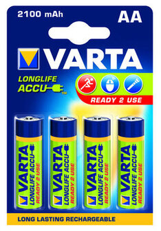 AA Varta 2100mAh NiMH 4 stuks blisterverpakking