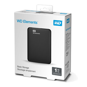 1,0TB WD Elements Portable 2,5&quot;/Zwart/USB 3.0