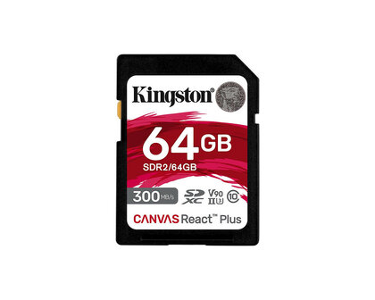 SDXC Card 64GB Kingston U3 V90 Canvas React Plus