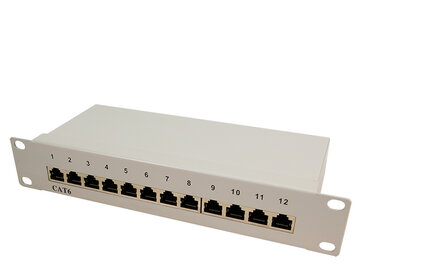 TOE 1U Patch Panel 12-port CAT6 STP Grijs LogiLink