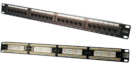 TOE 1U Patch Panel 24-port CAT5e UTP Zwart LogiLink