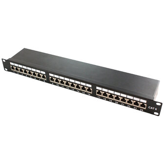 TOE 1U Patch Panel 24-port CAT6A STP Zwart LogiLink