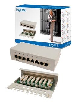 TOE Patch Panel Desktop 8-port CAT6 Grijs LogiLink