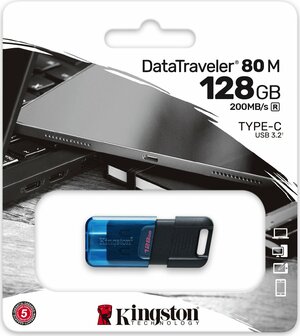 USB-C 3.2 FD 128GB Kingston DataTraveler 80 M