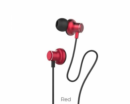 Hoco Magic Sound red wired earphones with microphone