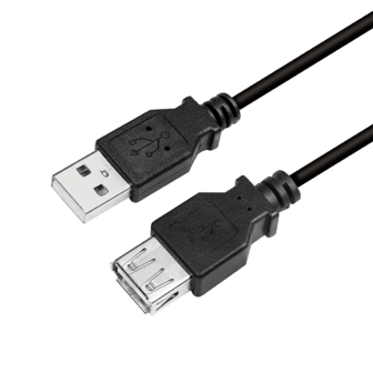 USB 2.0 A --&gt; A 3.00m Verlenging LogiLink Zwart