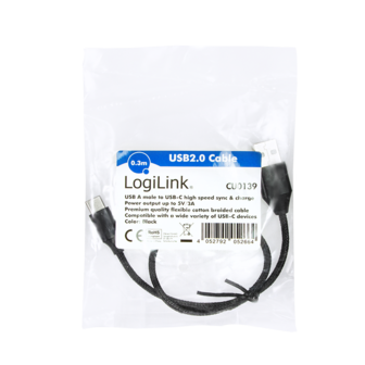 USB 2.0 C  USB-A 0.30m LogiLink Zwart