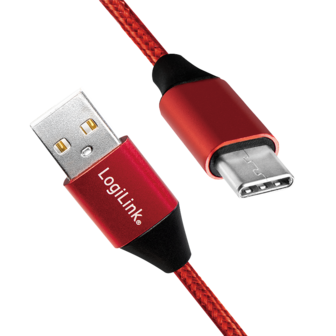 USB 2.0 C  USB-A 0.30m LogiLink Rood