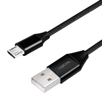 USB 2.0 A  Micro B 1.00m LogiLink Zwart