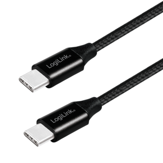 USB 2.0 C  USB-C 1.00m LogiLink Zwart