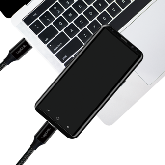 USB 2.0 C  USB-C 1.00m LogiLink Zwart