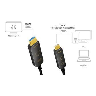 USB 3.2 Gen2 C --&gt; HDMI 10.00m LogiLink 4K Zwart