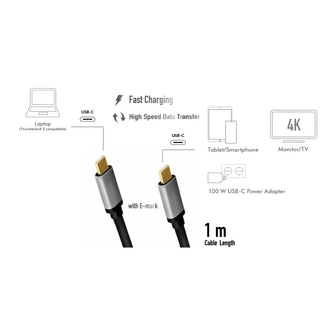 USB 3.2 Gen2 C --&gt; USB-C 1.00m LogiLink 4K