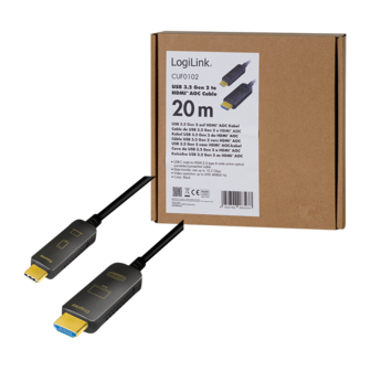 USB 3.2 Gen2 C --&gt; HDMI 20.00m LogiLink 4K Zwart