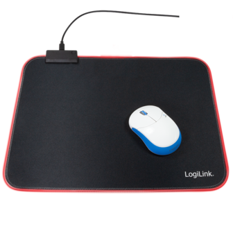 Mousepad LogiLink Zwart met RGB verlichting