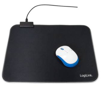 Mousepad LogiLink Zwart met RGB verlichting