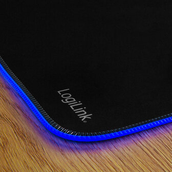 Mousepad LogiLink Zwart met RGB verlichting