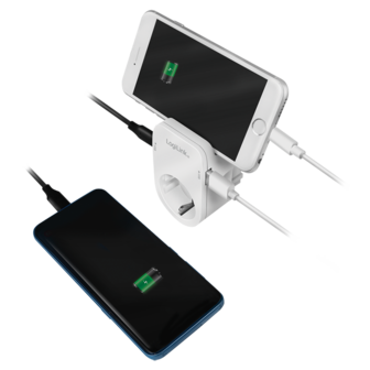 LogiLink Stekkerdoos met 2xUSB-A 17W