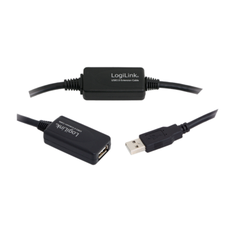 USB 2.0 A --&gt; A 20.00m Verlenging LogiLink + versterker