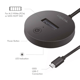 Adapter M.2 NVMe/SATA (F) --&gt; USB 3.2-C (M) LogiLink