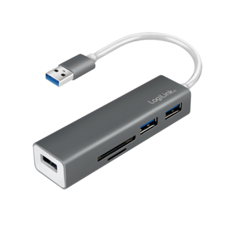 LogiLink 3 Port, USB-A --&gt; USB-A 3.0 + cardreader