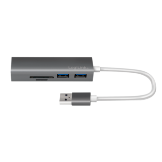 LogiLink 3 Port, USB-A --&gt; USB-A 3.0 + cardreader