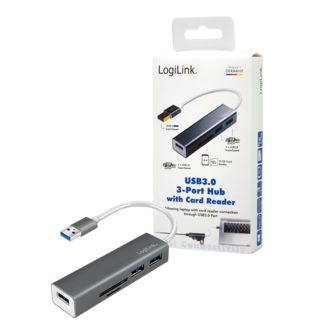 LogiLink 3 Port, USB-A --&gt; USB-A 3.0 + cardreader