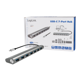 LogiLink 7 Port, USB-C --&gt; USB-A 3.0 Passief