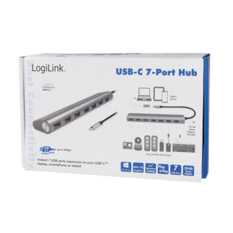 LogiLink 7 Port, USB-C --&gt; USB-A 3.0 Passief