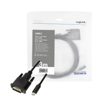 USB-C 3.2 (M) --&gt; DVI (M) 3.00m LogiLink