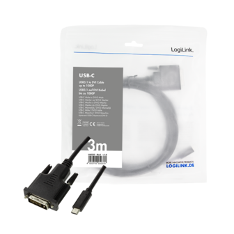 USB-C 3.2 (M) --&gt; DVI (M) 1.80m LogiLink