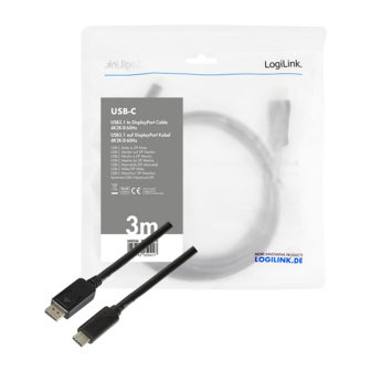 USB-C 3.2 (M) --&gt; Displayport (M) 3.00m LogiLink