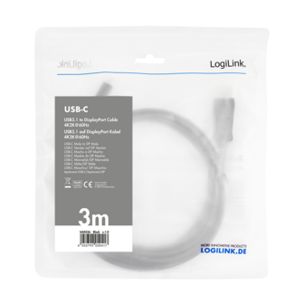 USB-C 3.2 (M) --&gt; Displayport (M) 3.00m LogiLink