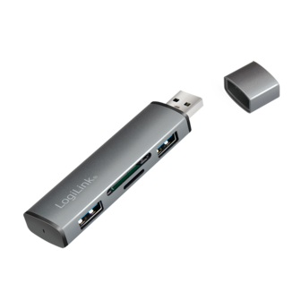 LogiLink 2 Port, USB-A --&gt; USB-A 3.2 + cardreader