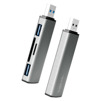 LogiLink 2 Port, USB-A --&gt; USB-A 3.2 + cardreader