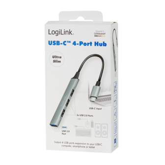 LogiLink 4 Port, USB-C --&gt; 1xUSB-A 3.2 + 3xUSB-A 2.0