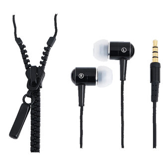 LogiLink Zipper Stereo In-Ear Headset zwart